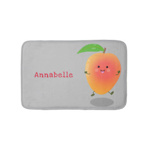 Niedliche Happy Mango Gelb Cartoon Illustration Badematte