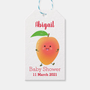 Niedliche Happy Mango Gelb Cartoon Illustration Geschenkanhänger