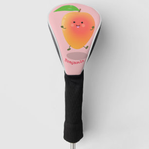 Niedliche Happy Mango Gelb Cartoon Illustration Golf Headcover