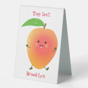 Niedliche Happy Mango Gelb Cartoon Illustration Tischaufsteller