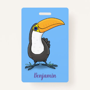 Niedliche Happy Toucan Cartoon-Abbildung Ausweis