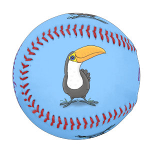 Niedliche Happy Toucan Cartoon-Abbildung Baseball