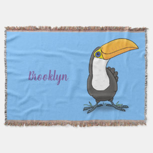 Niedliche Happy Toucan Cartoon-Abbildung Decke