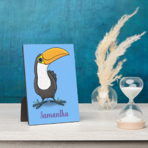 Niedliche Happy Toucan Cartoon-Abbildung Fotoplatte