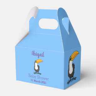 Niedliche Happy Toucan Cartoon-Abbildung Geschenkschachtel