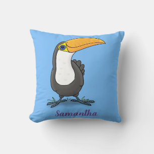 Niedliche Happy Toucan Cartoon-Abbildung Kissen