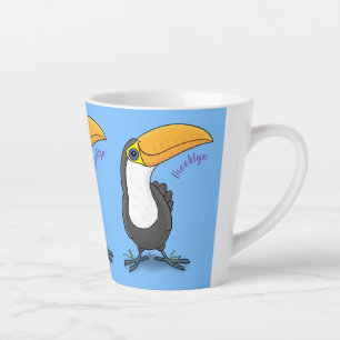 Niedliche Happy Toucan Cartoon-Abbildung Milchtasse