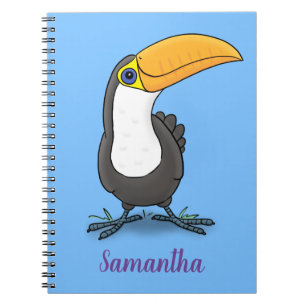 Niedliche Happy Toucan Cartoon-Abbildung Notizblock