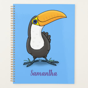 Niedliche Happy Toucan Cartoon-Abbildung Planer