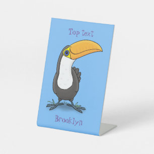 Niedliche Happy Toucan Cartoon-Abbildung Sockelschild