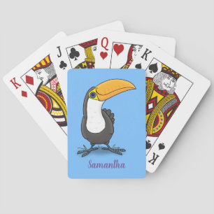 Niedliche Happy Toucan Cartoon-Abbildung Spielkarten