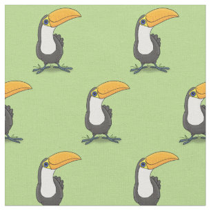 Niedliche Happy Toucan Cartoon-Abbildung Stoff