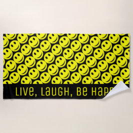 Niedliche Happy Yellow Lächelnde Gesichter Strandtuch