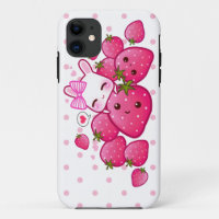Niedliche Häschen-Lieben kawaii Erdbeeren