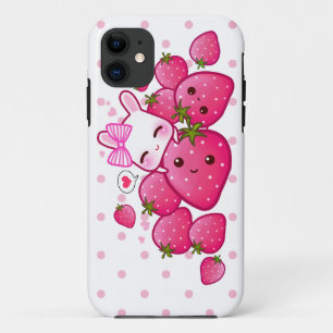 Niedliche Häschen-Lieben kawaii Erdbeeren Case-Mate iPhone Hülle