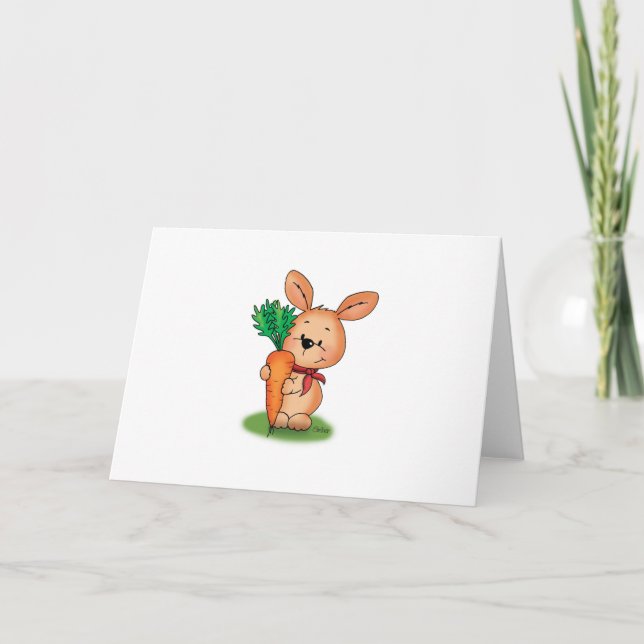 Niedliche Häschen-Ostern-Karte mit Karte (Vorderseite)