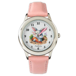 niedliche Haselfreunde geben Mädchen ihren Namen Armbanduhr