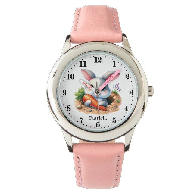 niedliche Haselfreunde geben Mädchen ihren Namen Armbanduhr (Vorderseite)