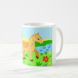 Niedliche Hasen und Wiesen und Blume Kaffeetasse