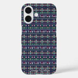 niedliche hässliche Weihnachtsmuster iPhone 16 Hülle