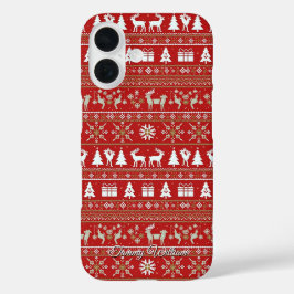 niedliche hässliche Weihnachtsmuster iPhone 16 Hülle