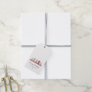 Niedliche Häuser in traditionellen Weihnachtsfarbe Geschenkanhänger
