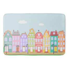 Niedliche Häuser Pastel Bath Mat Badematte