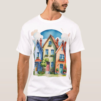 niedliche Häuser T-Shirt