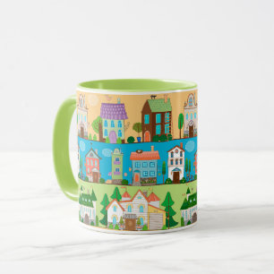 Niedliche Häuser Tasse