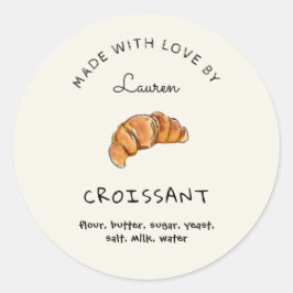 Niedliche hausgemachte Croissant Runder Aufkleber
