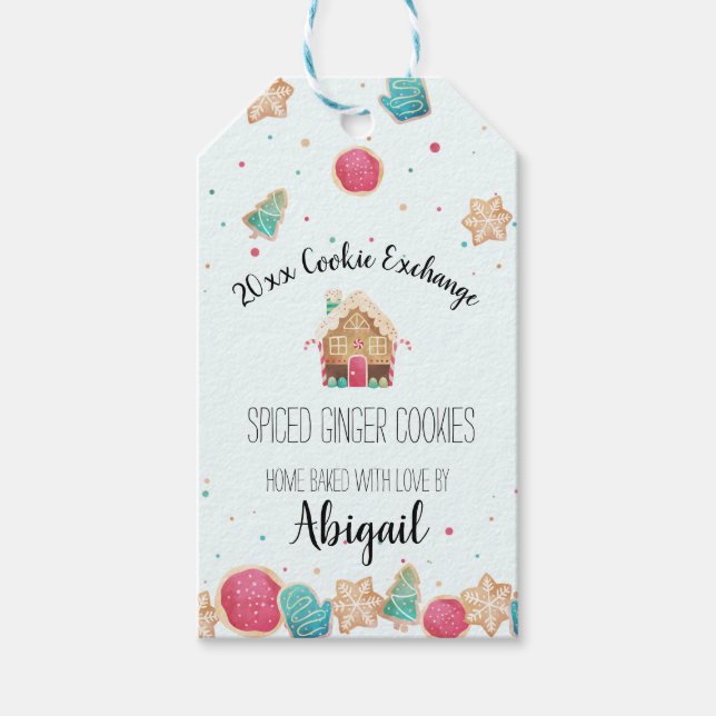 Niedliche hausgemachte Weihnachtskekse Gingerbread Geschenkanhänger (Vorderseite)