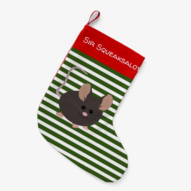 Niedliche Hausmäuse Weihnachten Strumpf Kleiner Weihnachtsstrumpf (Vorderansicht (hängend))
