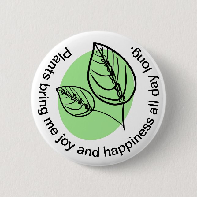 Niedliche Hauspflanze Botanisch Gekümmert für Pfla Button (Vorderseite)