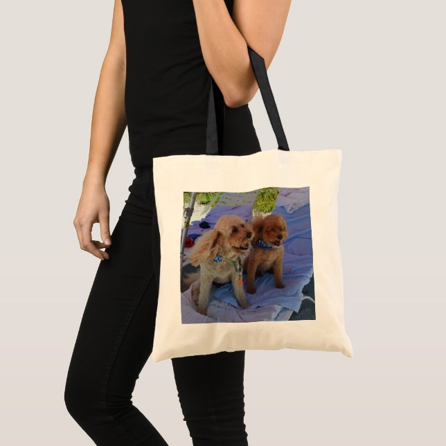 Niedliche Haustiere Cockapoo Hunde Strand Familie  Tragetasche (Vorderseite (Produkt))