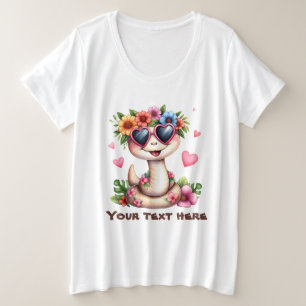 Niedliche Hawaii Schlange hinzufügen Große Größe T-Shirt