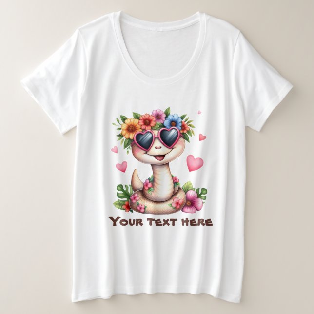 Niedliche Hawaii Schlange hinzufügen Große Größe T-Shirt (Design vorne)