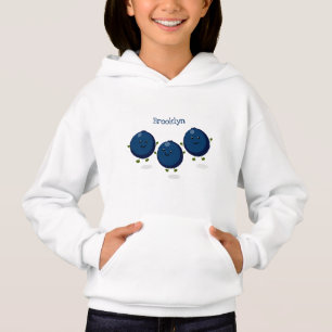 Niedliche Heidelbeeren lila Cartoon-Abbildung Hoodie
