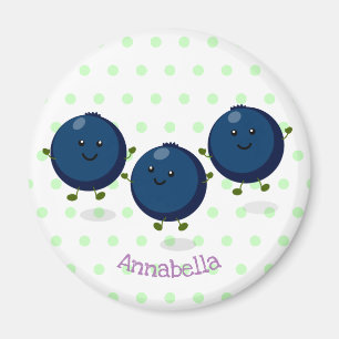 Niedliche Heidelbeeren lila Cartoon-Abbildung Magnet