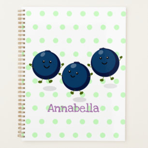Niedliche Heidelbeeren lila Cartoon-Abbildung Planer