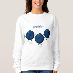 Niedliche Heidelbeeren lila Cartoon-Abbildung Sweatshirt