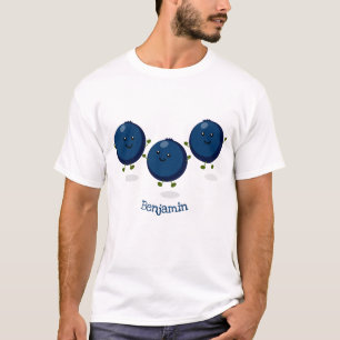 Niedliche Heidelbeeren lila Cartoon-Abbildung T-Shirt