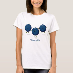 Niedliche Heidelbeeren lila Cartoon-Abbildung T-Shirt