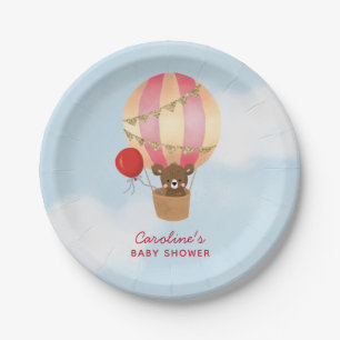 Niedliche Heißluftballon Girl Babydusche Pappteller