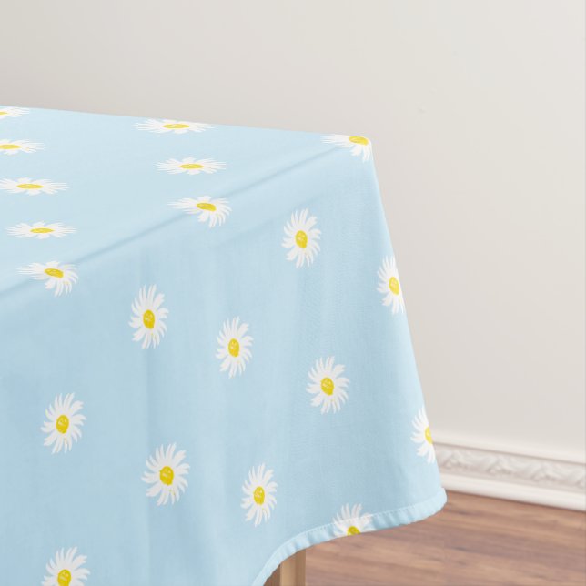 Niedliche hellblaugelbe Blume Tischdecke (Beispiel)