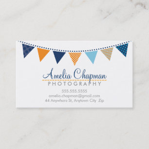 NIEDLICHE, HELLE BUNTING fett Party Marineblau Ora Visitenkarte
