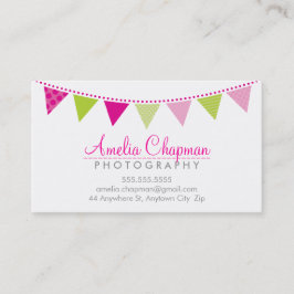 NIEDLICHE HELLE BUNTING fett Party Rosa Kalkgrün Visitenkarte