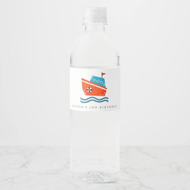 Niedliche, helle Kinder Wasserboot jeden Geburtsta (Vorderseite)