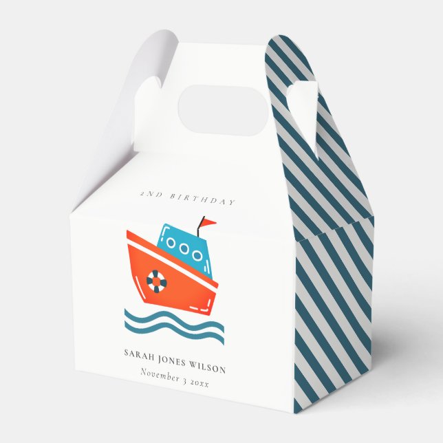 Niedliche, helle Kinder Wasserboot jeden Geburtsta Geschenkschachtel (Vorderseite)
