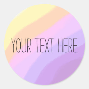 niedliche helle Neonbrushstrokes Unicornfarben Runder Aufkleber