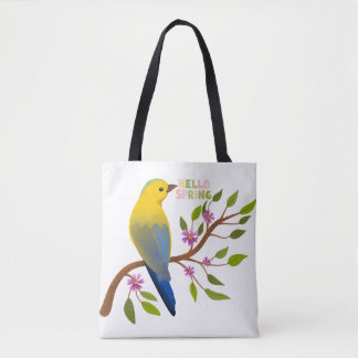 Niedliche Hello Spring Bird Öko Friendly Tasche |
